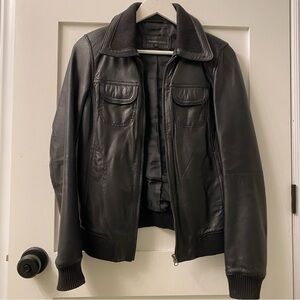 Rudsak Leather Bomber Jacket Black Women’s Vintage
